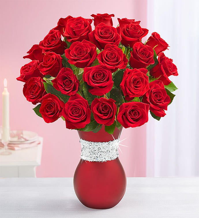 Sparkle Her Day™ Red Roses
