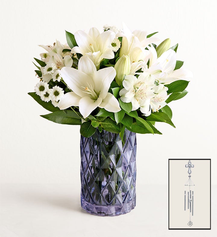 White Lily Bouquet for Sympathy