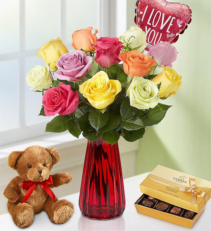 I Love You Assorted Roses | 1800flowers.com