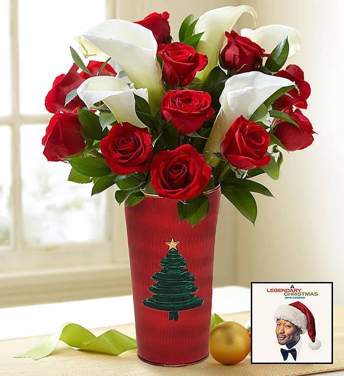 John Legend Holiday Album & Red Rose & Calla