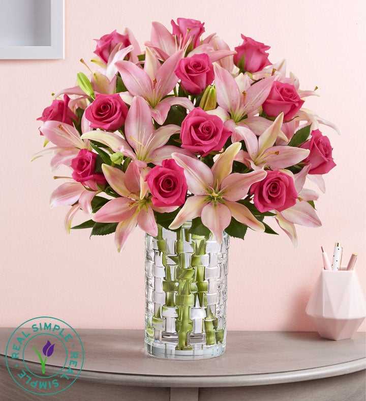 Pink Rose & Lily Bouquet by Real Simple®