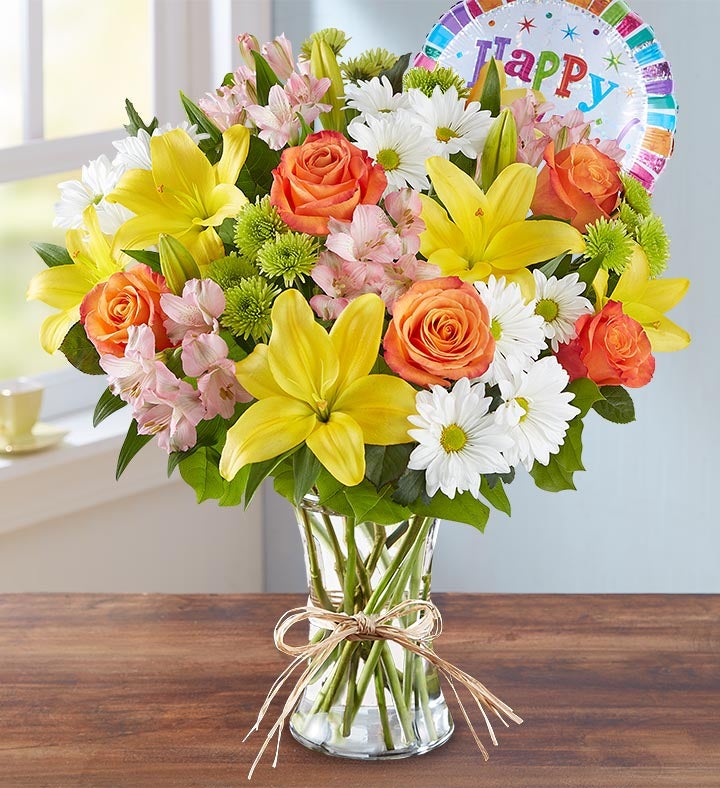 Fields of Europe™ Happy Birthday Bouquet | 1800Flowers.com - 161384
