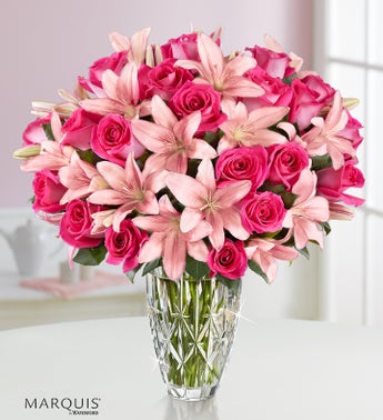 Deluxe Pink Rose  Lily Bouquet