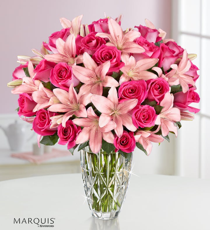 Deluxe Pink Rose & Lily Bouquet