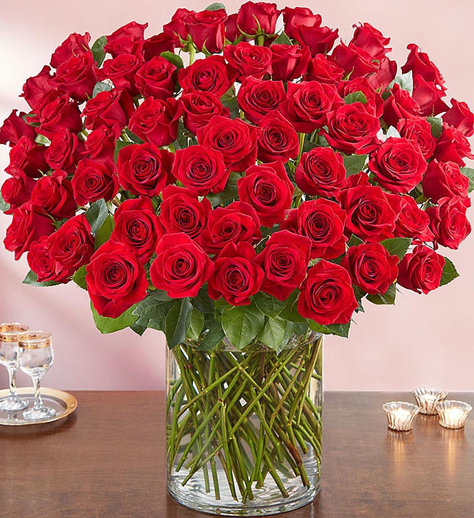 acceptabel flyde Uskyldig 100 Premium Long Stem Red Roses | 1800Flowers.com - 163009