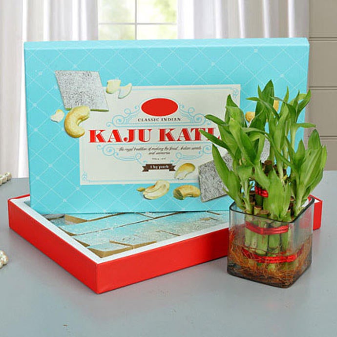 Lucky Wishes with Kaju Barfi-Diwali Gift