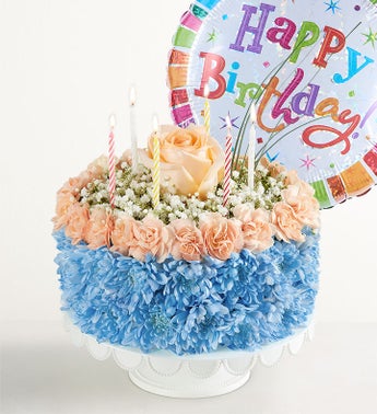 Birthday Wishes Flower Cake  Coastal