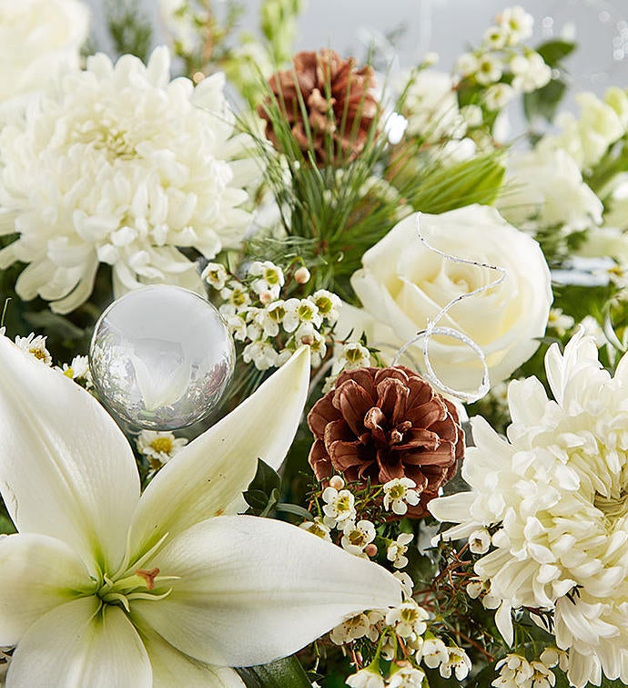 Dazzling Winter Wonderland Flower Arrangement Arranged By A Florist In Yonkers Ny Beautiful 8702