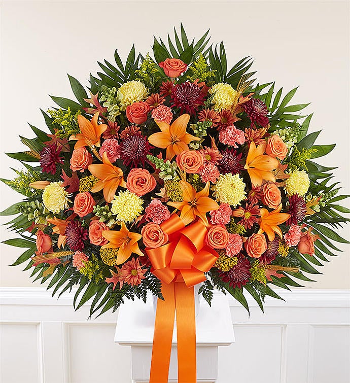 Heartfelt Sympathies™ Standing Basket - Fall | 1800Flowers.com