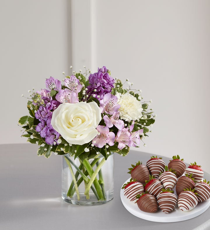 1-800-Flowers Flower Delivery Lovely Lavender Medley W/ Strawberries Small