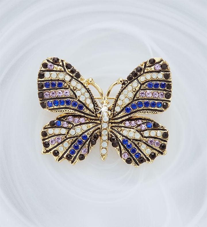 Jeweled Butterfly and Dragonfly Pin
