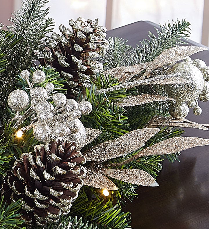 Winter Splendor Metallic Centerpiece with LED Candle