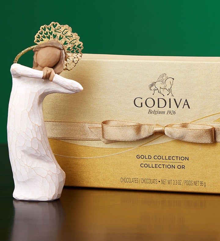 Willow Tree ® Holiday Embrace Ornament with Godiva