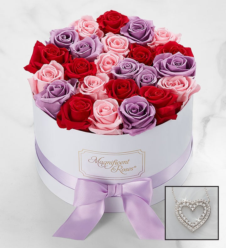 Magnificent Roses Premier Preserved Luxury Heart with Godiva Roses Godiva | 1-800-Flowers Flowers Delivery | 190230LN1