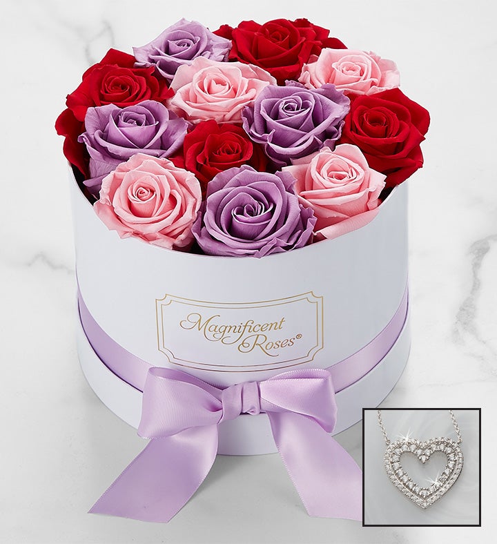 Magnificent Roses® Preserved Romantic Medley