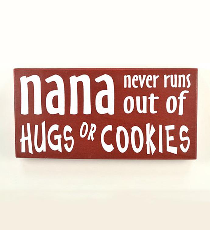 Nana Hugs & Cookies Wall Quote
