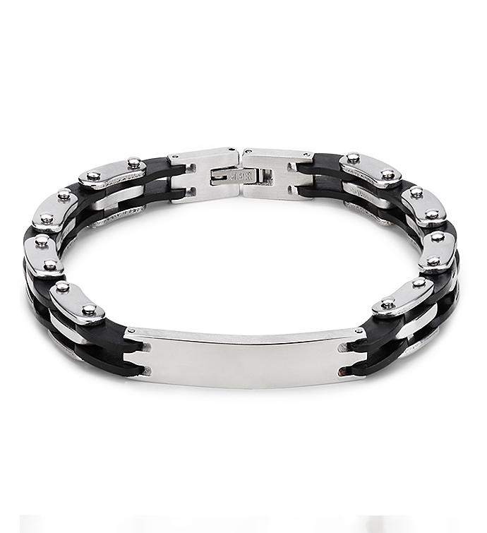Silver & Black Links Bracelet