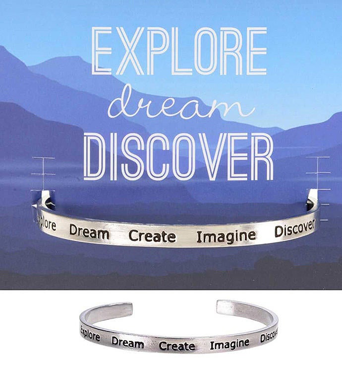Explore Dream Create Quotable Cuff Bracelet