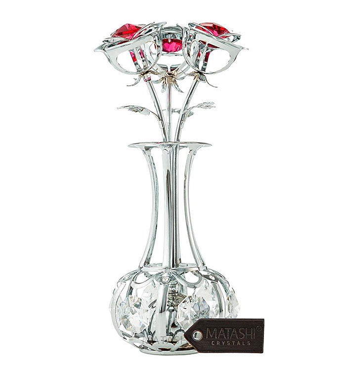 Silver Flowers Bouquet and Vase