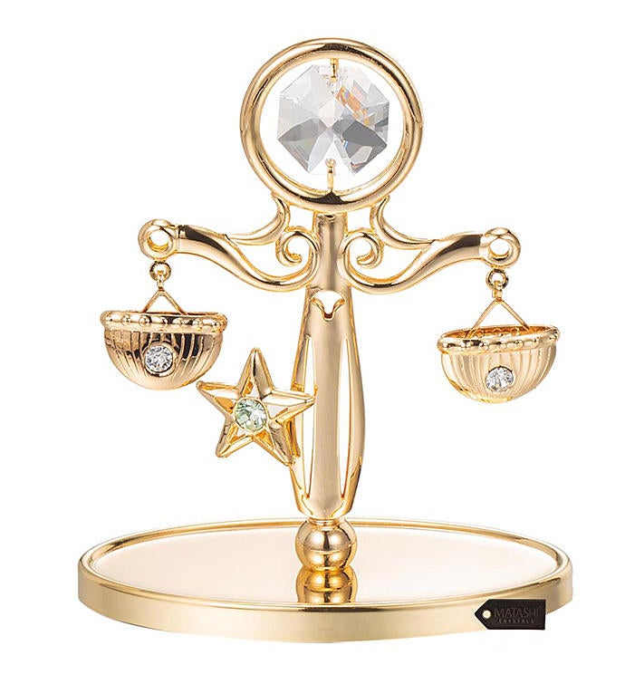 Gold Plated Crystal Studded Scale Ornament