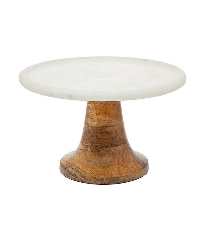 Wood / Marble Pedestal Cakestand
