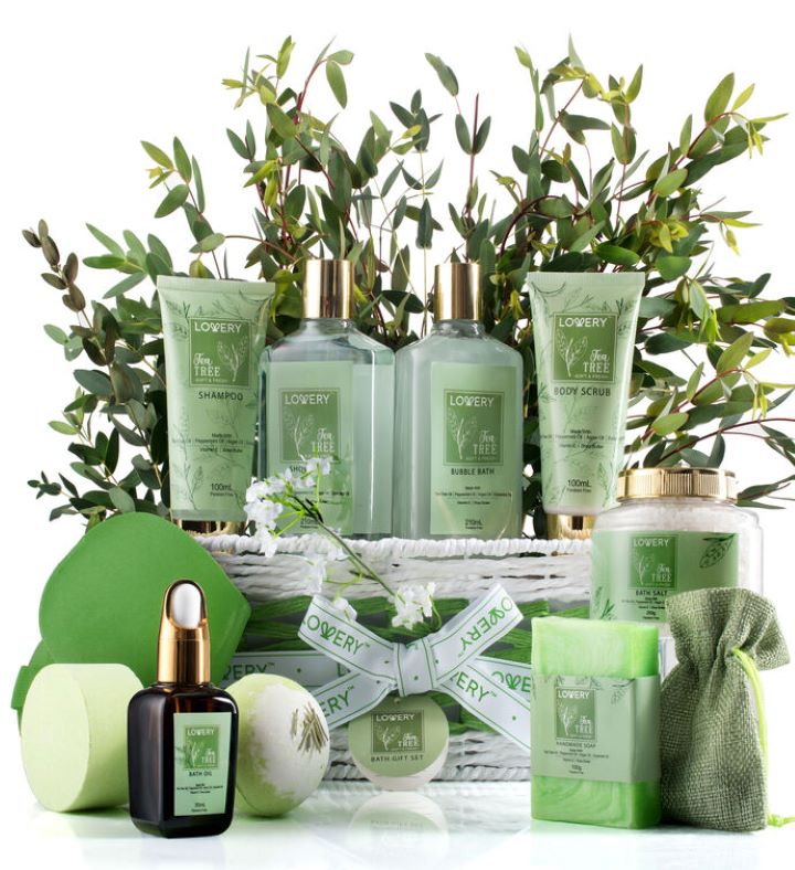 Tea Tree Home Spa Basket Set, 15 Piece