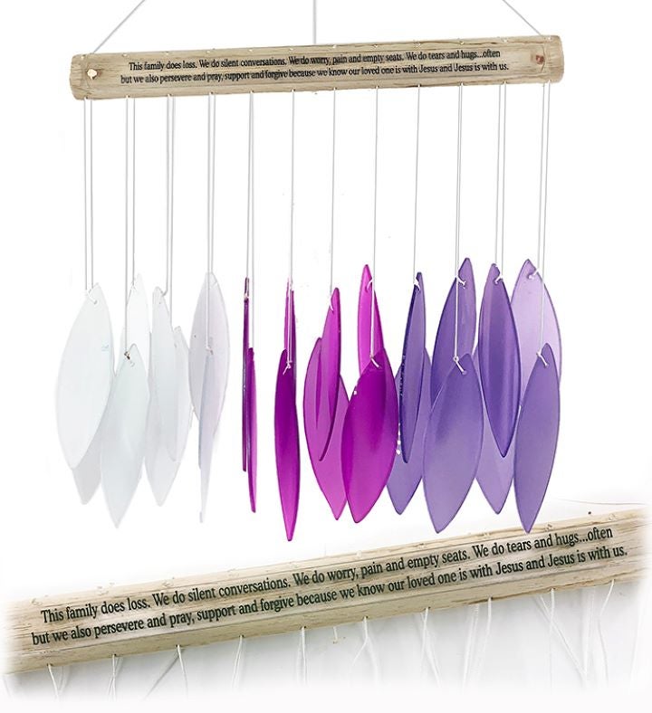 Memorial Stained Glass Purple Wind Chime Suncatcher