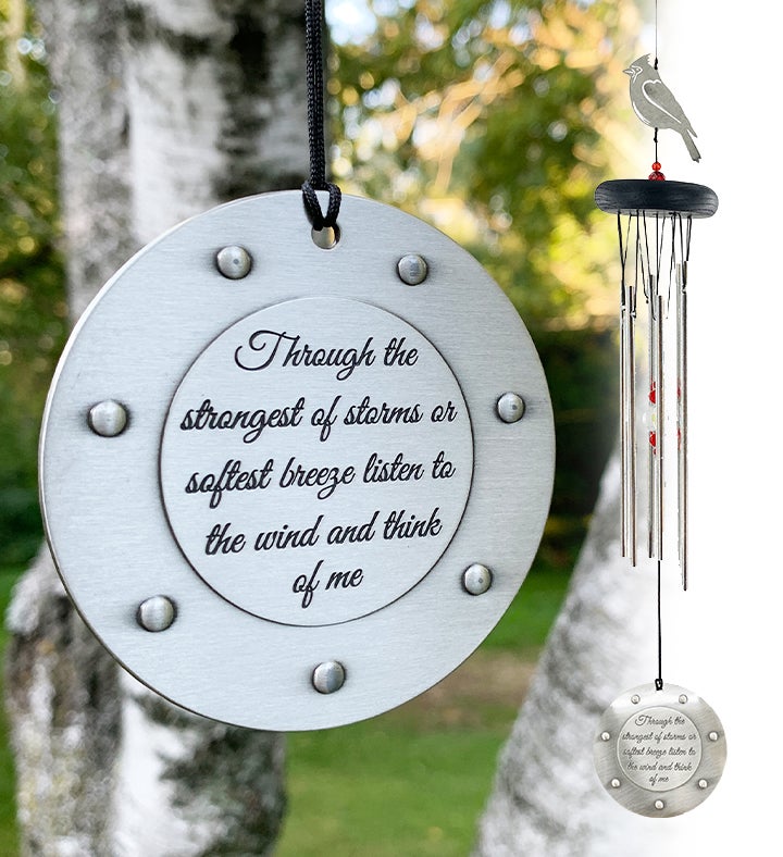 Memorial Cardinal Wind Chime With Crystal Prisms Gift