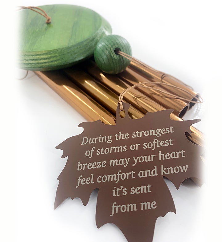 Copper Leaf "May Your Heart Feel Comfort" Wind Chime