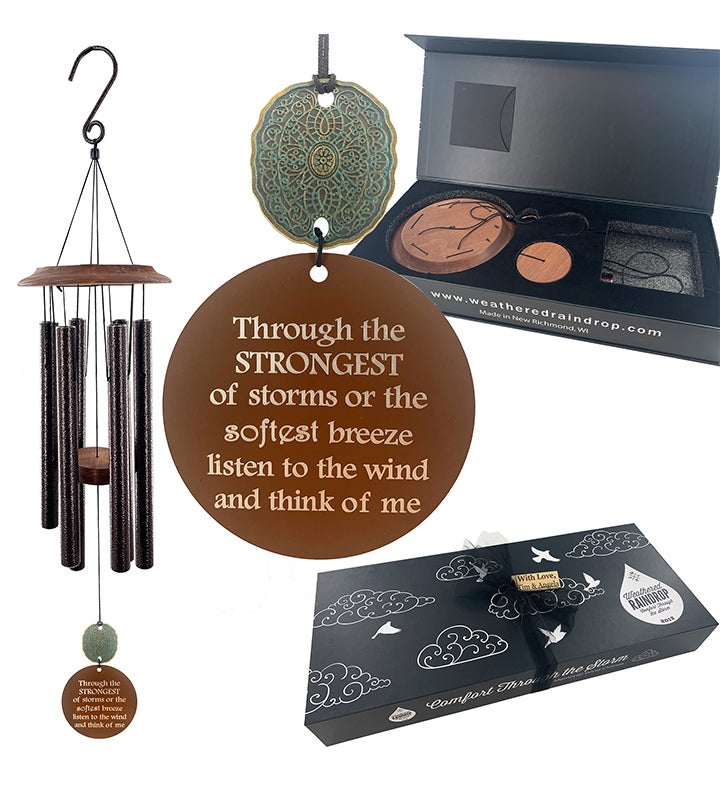 Memorial Copper Wind Chime "Think Of Me"