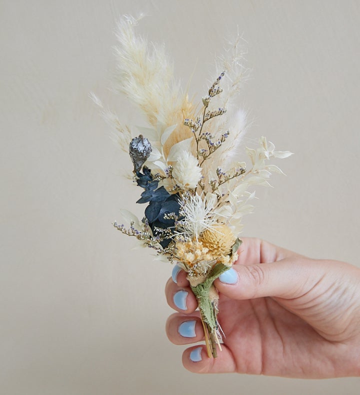 Ivory Dried Flower Boutonnière