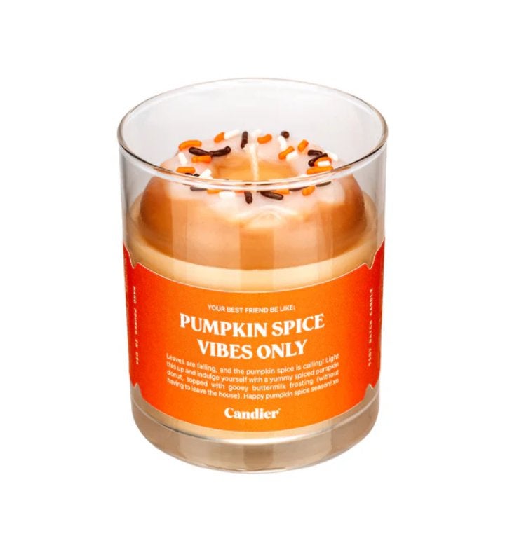 Pumpkin Spice Vibes Only Donut Candle