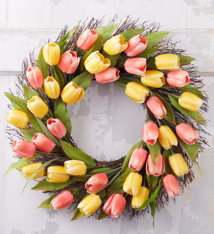 Spring Tulip Wreath   24"