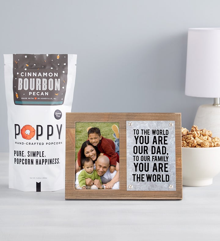 Dad Picture Frame with Bourbon Popcorn
