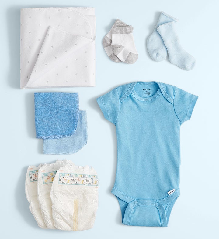 Baby Blossom® Layette Bouquets - Pink, Blue, or Yellow