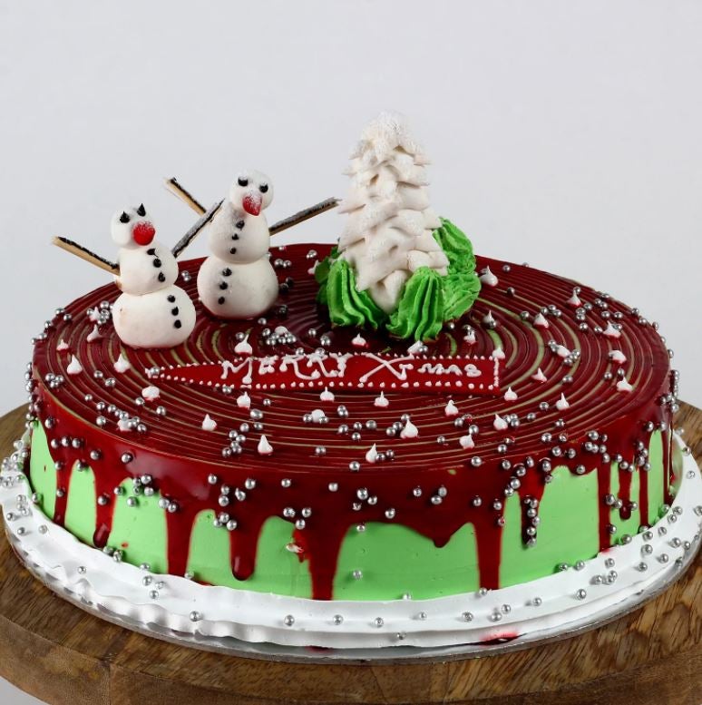Christmas Snowman Chocolate Cake