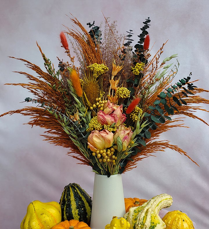 The Pumpkin Spice Everlasting Bouquet with Vase