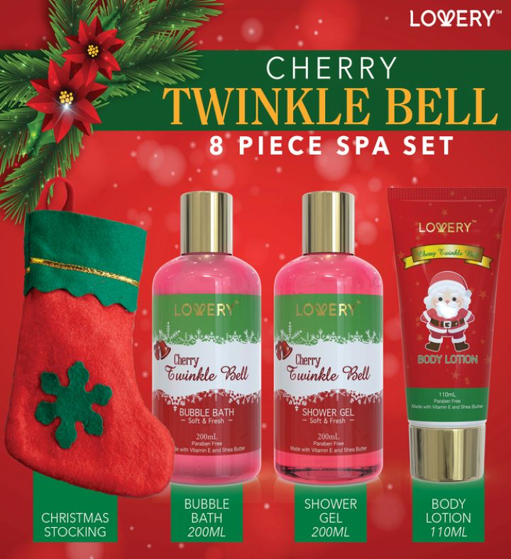 Cherry Twinkle Bath & Body Christmas Gift Basket