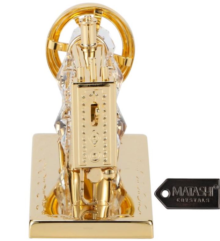 Gold Plated Crystal Studded Sewing Machine Ornament