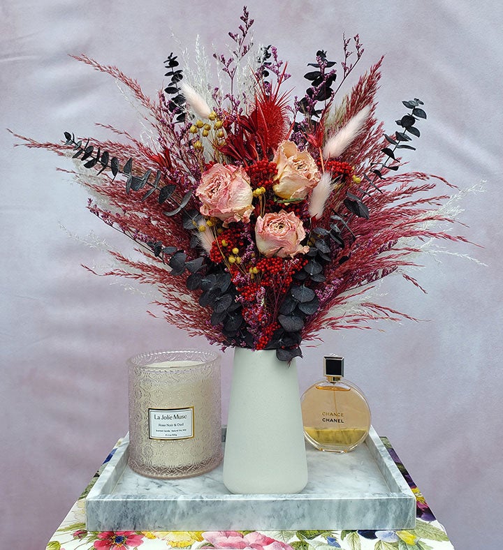 The Juliet Dried Floral Bouquet with Vase