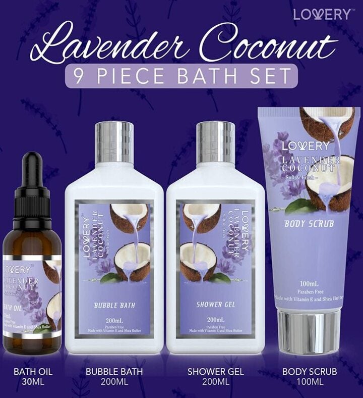 Lavendar Coconut Bath And Body Gift Basket