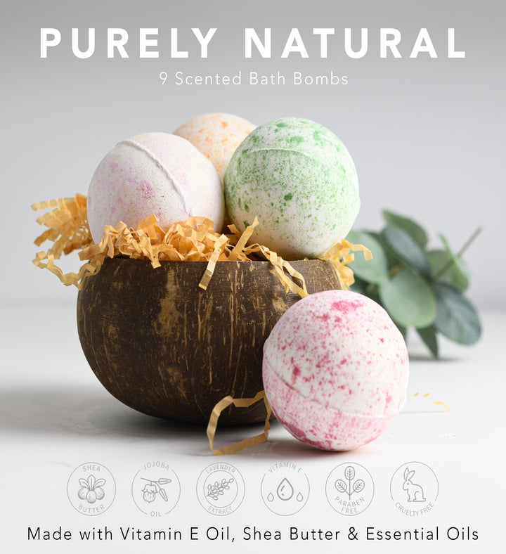 Marble Bath Bombs Set, 9 Bubble Bombs Gift Box