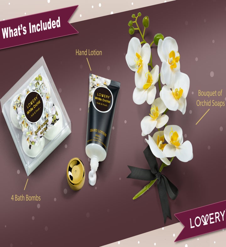Home Spa Gift Baskets For Women - White Orchid