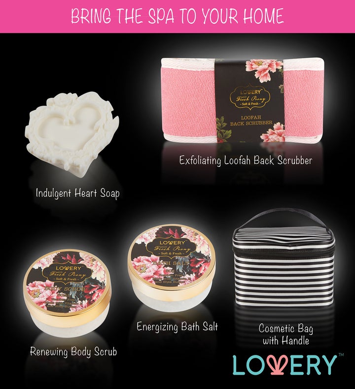 Fresh Peony Spa Set - 10pc Self-Care Gift Bag