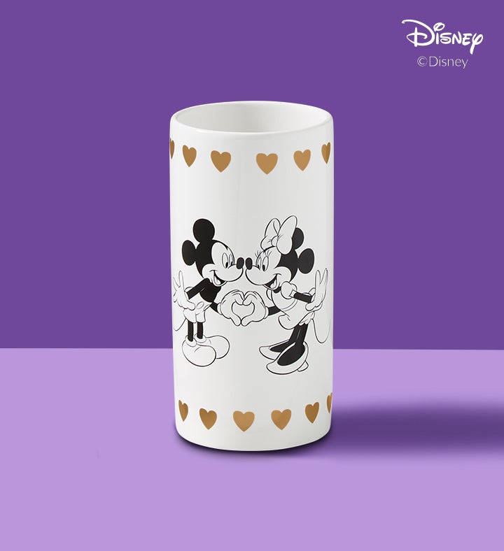 Disney Mickey Mouse & Minnie Mouse in Love Vase with Sweetest Love Tulips