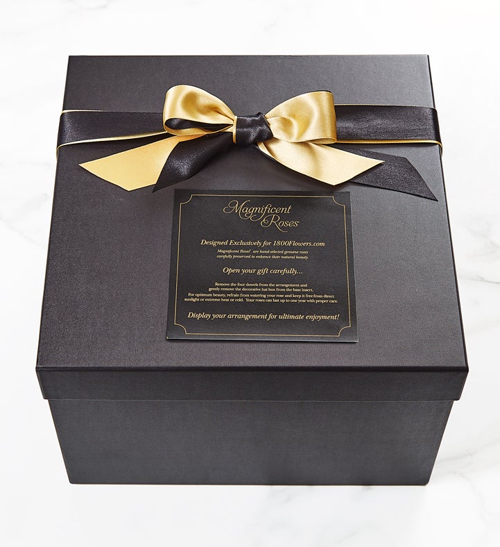 Magnificent Roses® Preserved Gold Kissed Black Roses