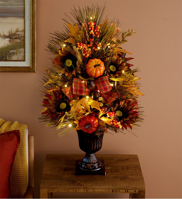 Autumn Foliage Tree With Lights - 26"