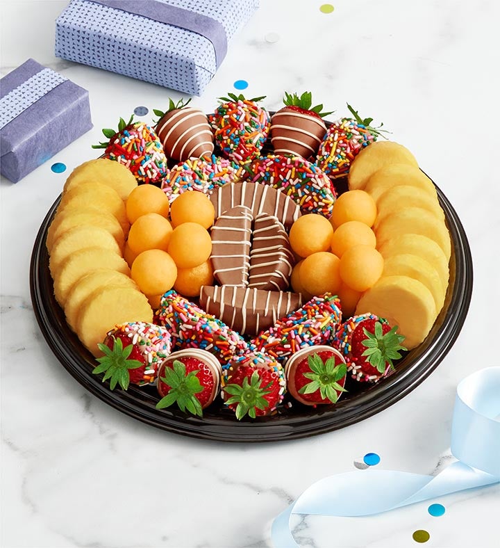 Birthday Dipped Fruit Platter | 1800Flowers.com