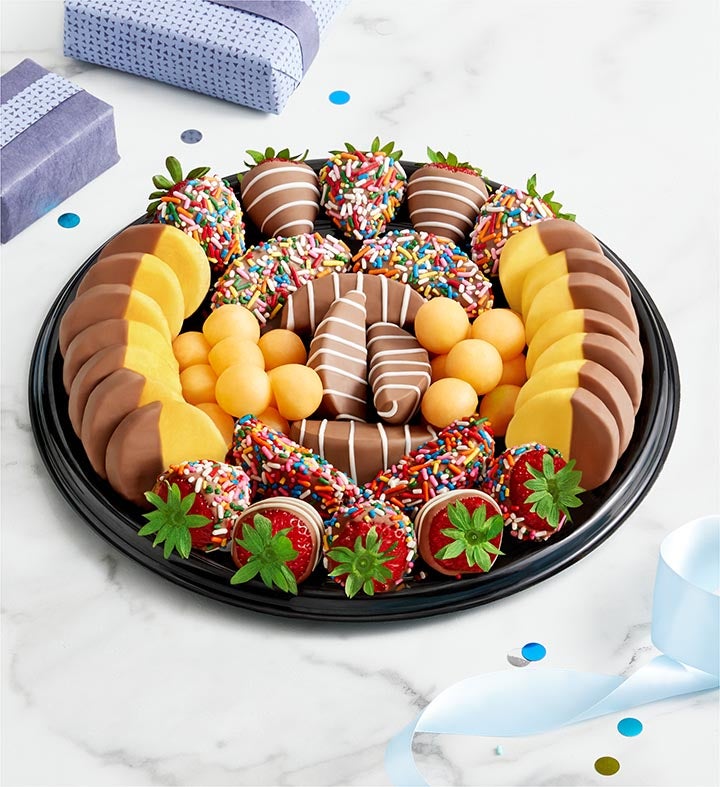 Birthday Dipped Fruit Platter | 1800Flowers.com