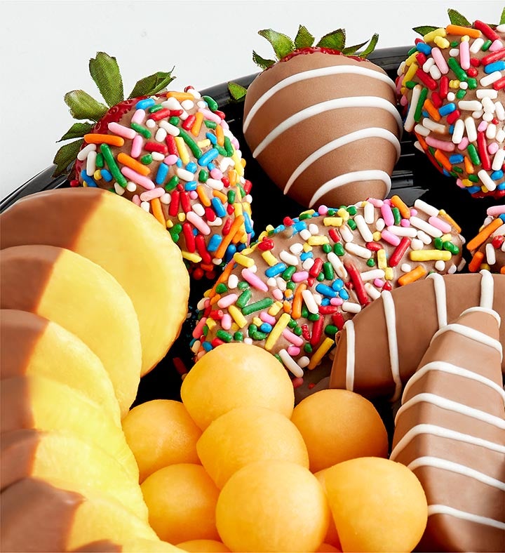 Birthday Dipped Fruit Platter | 1800Flowers.com
